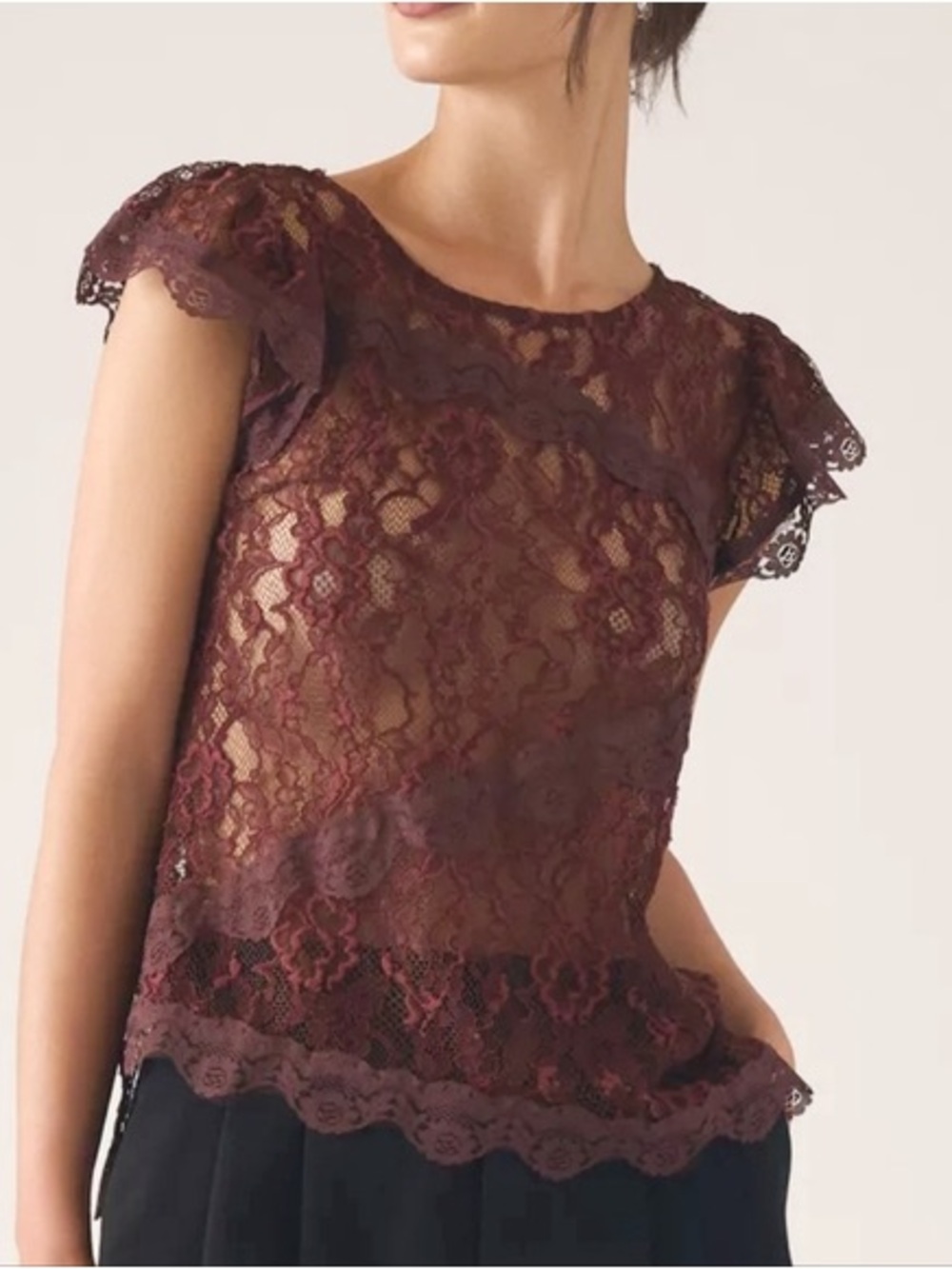 Anthropologie Sheer Lace Tee NWT - Picture 8 of 8